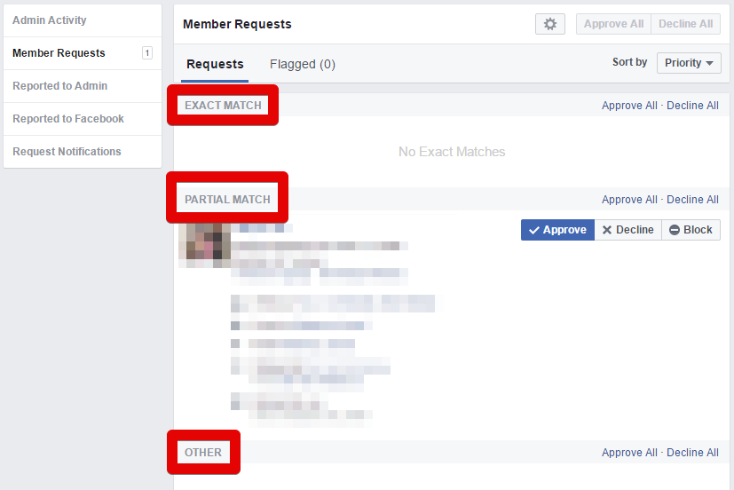 קטגוריות מיון מצטרפים לקבוצות פייסבוק